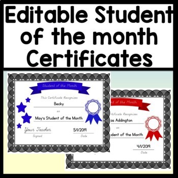 student of the month student of the week school name personalization of award certificates customized award name