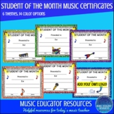 Student of the Month | Music Certificates | Editable versi