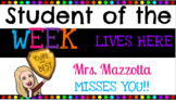 Student of the Week Lawn Sign l Distance Learning