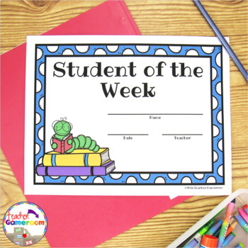 Freebie Student Of The Week Certificates By Teacher Gameroom Tpt
