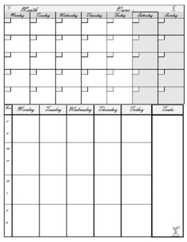Preview of Student or Teacher Planner. Monthly and Weekly