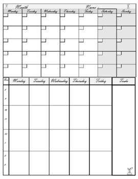 Student or Teacher Planner. Monthly and Weekly by Tegan Yarbrough