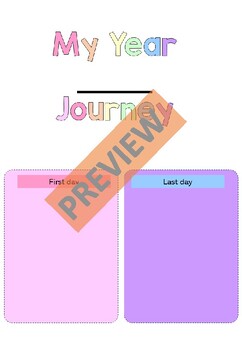 Preview of Student printable or digital year scrapbook | journal | memory book pastel