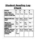 Student reading log check