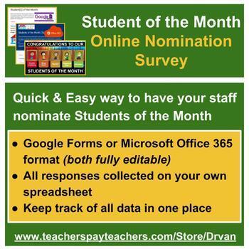 Preview of Student(s) of the Month - Quick and Easy Online Form for Nominations