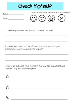 Student self-assessment by Growmindslikeplants | TpT