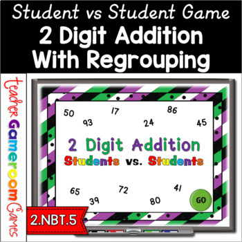 Preview of 2 Digit Addition Student vs. Student Powerpoint Game