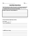 Student/Teacher Writing Conference Sheet