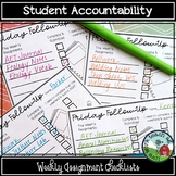 Student Accountability - Weekly Assignment Checklists