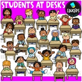 Students At Desks Clip Art Set {Educlips Clipart}