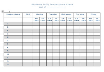 Preview of Students Daily Temperature Check (COVID-19)