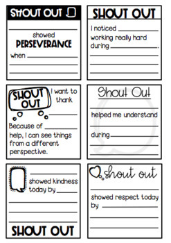 Student Shout Outs Sticky Note Templates by Happy Teacher Mama TpT