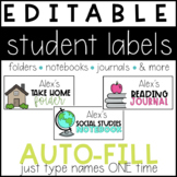 Student Supply Labels: Editable and Instant Fill
