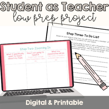 Preview of Students Teach the Class Project - Digital & Printable Student Centered Activity