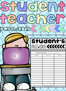 Preview of Students-Teachers Passwords Sheets