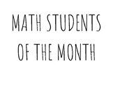 Students of the Month Poster