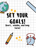 Students set goals for the new year! Short middle long ter