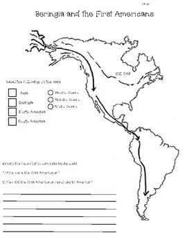 5th/8th Grade Social Studies Resources - Beringia Map and the First