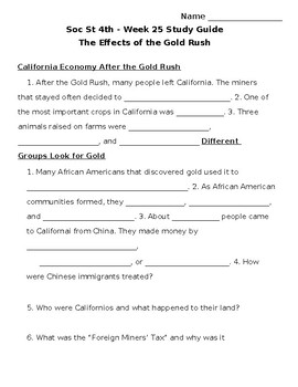 Preview of Studies Weekly 4th Grade 3rd Trimester Study Guides-California Edition