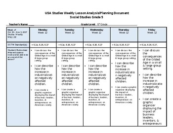 Preview of Studies Weekly 5th Grade Social Studies Lesson Plan Week 12