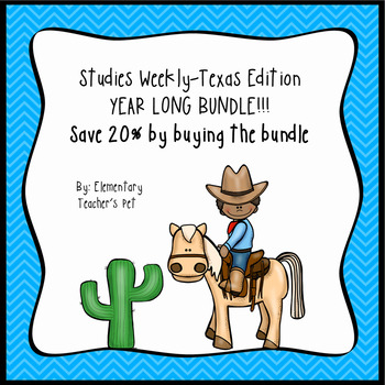 Preview of Studies Weekly Texas Edition--YEAR LONG BUNDLE-3rd Grade-Distance Learning