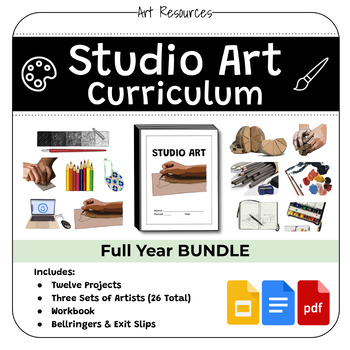 Preview of Studio Art Curriculum | ENTIRE YEAR Bundle | 12 Projects