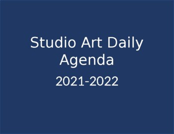 Preview of Studio Art Daily Agenda