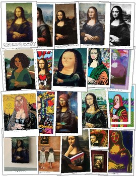 Preview of Studio Art History Classroom Class Poster 21 Faces of MONA LISA Door Bulletin