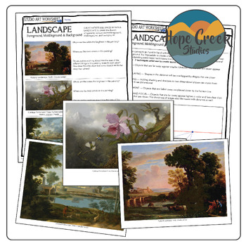 Preview of Studio Art: Landscape — Foreground Middleground Background Worksheet Lesson