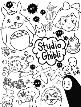 Studio Ghibli Coloring Sheet by Artwithmissko Teachers Pay Teachers