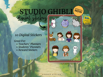 Preview of Studio Ghibli Digital Stickers Pack #2 | Reward Stickers | Planner Journal