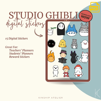 Preview of Studio Ghibli Digital Stickers Pack #1 | Reward Stickers | Planner Journal
