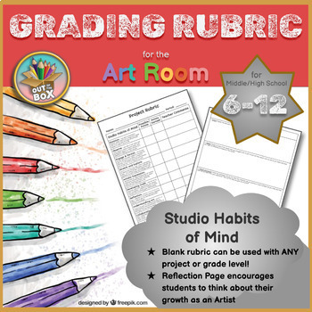 Preview of Studio Habits of Mind Grading Rubric with Reflection Questions