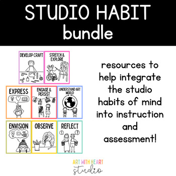 Preview of Studio Habits of Mind - Instruction & Assessment Bundle - Elementary Art