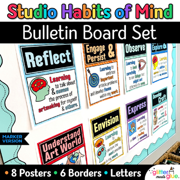 Preview of Studio Habits of Mind Posters for Middle School Art Room Bulletin Board Ideas