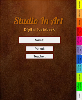 Preview of Studio in Art Digital Sketchbook/Work Book