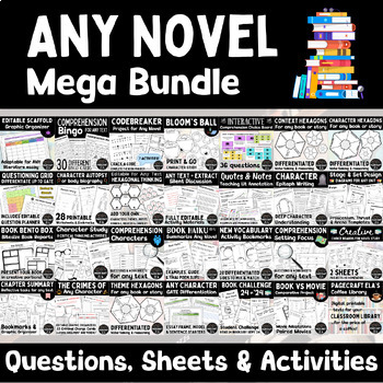 Preview of MEGA BUNDLE for Any Novel | Activities and Tasks | Any Literary or Fiction Text