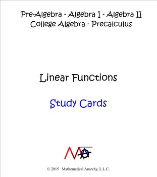 Preview of Study Cards - Linear Functions