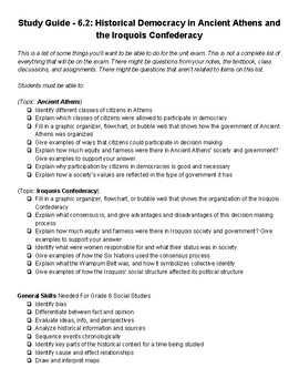 Preview of Study Guide - Alberta Grade 6 Social Studies: Ancient Athens and Iroquois 6.2