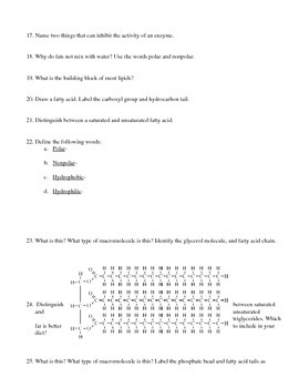 Preview of Study Guide: Biochemistry