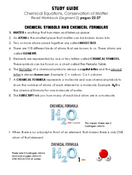 Preview of Study Guide - Chemical Equations & Conservation of Matter