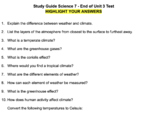 Study Guide - Climate and Weather