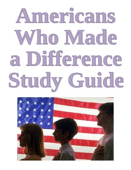 Preview of Study Guide -Famous Americans for Third Grade
