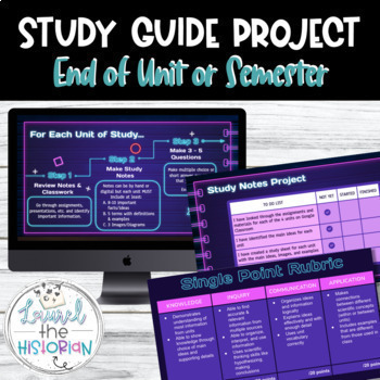 Preview of Study Guide Project *Editable* 
