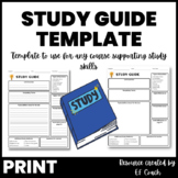 Study Guide Template for Test Prep: Any Course Subject