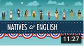 Preview of Crash Course US History #3 Guide, Worksheet: The Natives and the English NO PREP