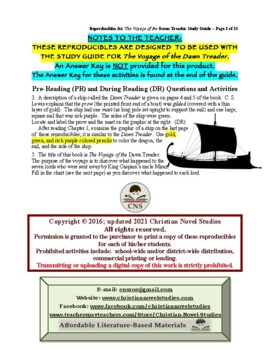 Preview of Study Guide for Narnia: The Voyage of the Dawn Treader Reproducibles