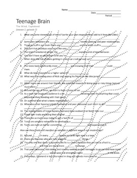 Preview of Study Guide for "The Mind, Explained: Teenage Brain"