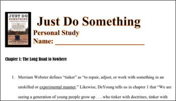 Preview of Novel Study Guide: Just Do Something