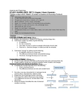 Preview of Study Guidelines - Anatomy and Physiology Basic Biochemistry SET 1